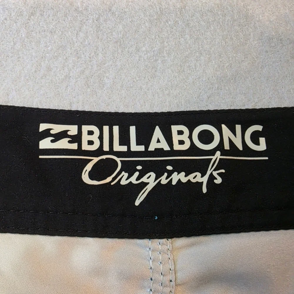 Billabong Originals Board Shorts Mens 36 Teal Blue Yellow Striped M122EADS